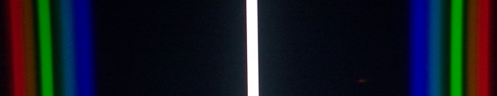 Spectrum of a white line on a computer screen through the glasses.